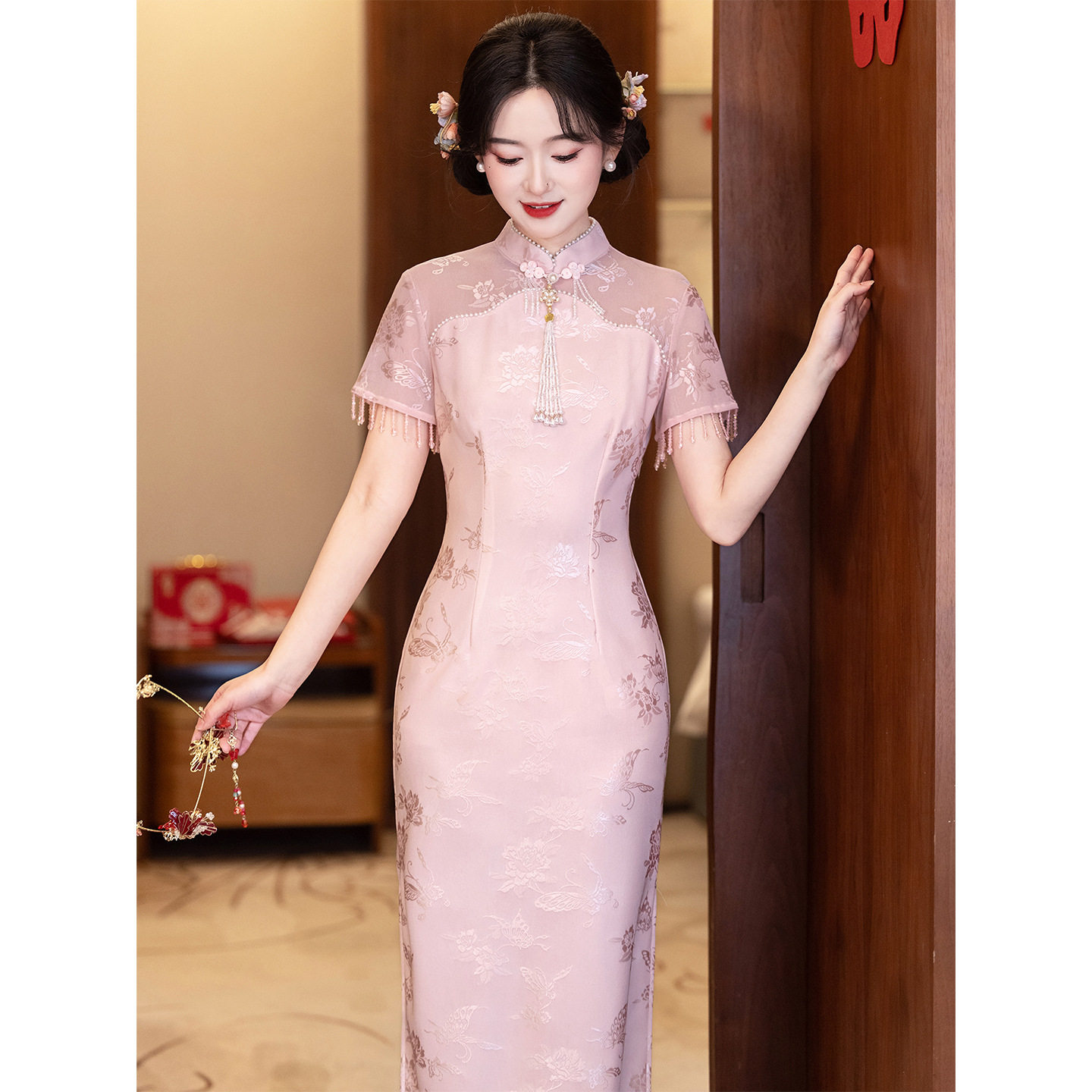 新中式改良旗袍新娘新款敬酒服订婚礼服领证登记女年轻款日常可穿