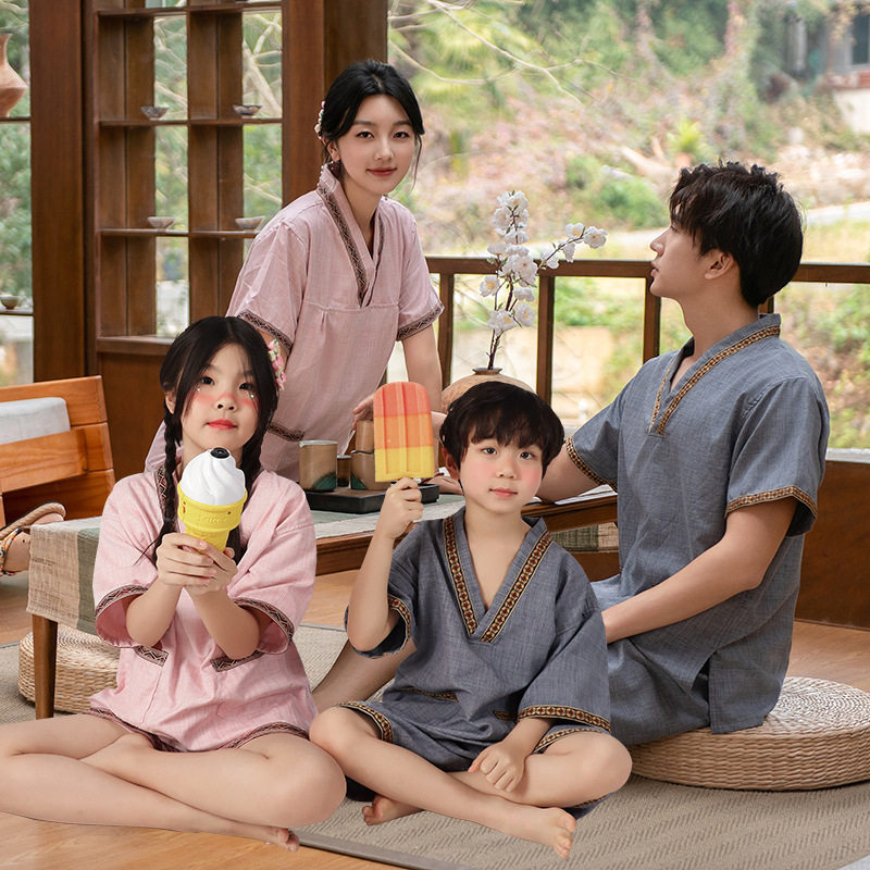 国风民族风汗蒸服男女足道洗浴会所客服按摩桑拿服足浴服衣免熨烫