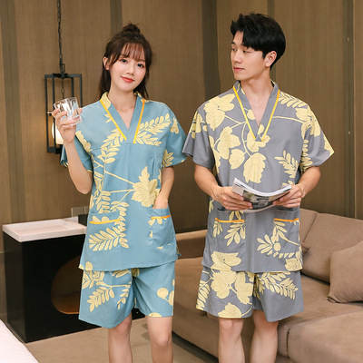 棉质汗蒸服女胸部双层多种颜色男款浴衣家居睡衣美容按摩大码简约
