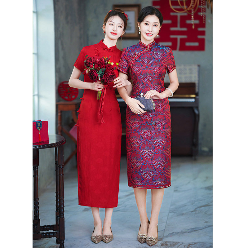 喜婆婆婚宴装2026夏季新款婚礼妈妈礼服年轻新中式改良旗袍女高档