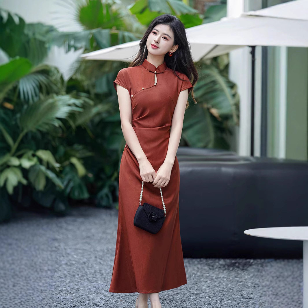旗袍敬酒服改良新中式2026新款红色订婚领证结婚回门晚礼服感女装
