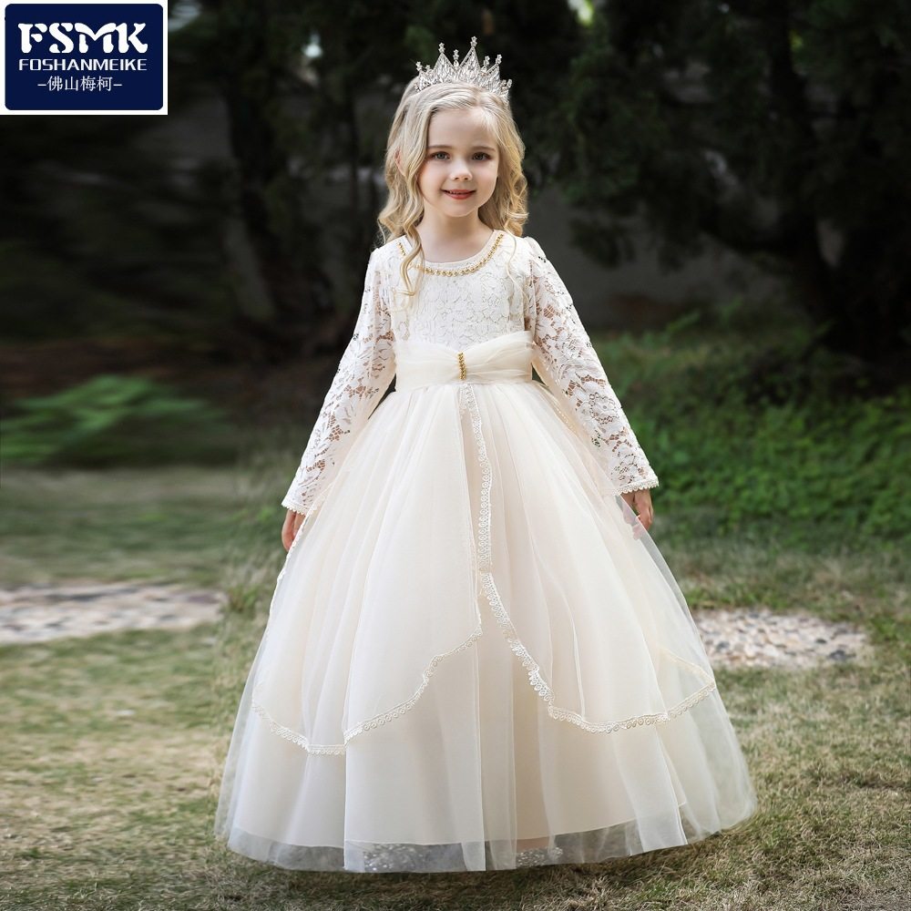 儿童礼服公主裙新款长裙网纱小女孩蓬蓬裙女童钢琴主持人演出礼服