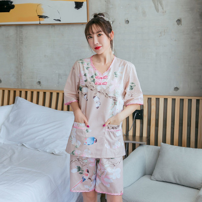2025新款中国风盘扣睡衣情侣女男棉家居服浴服汗蒸服足道足疗服