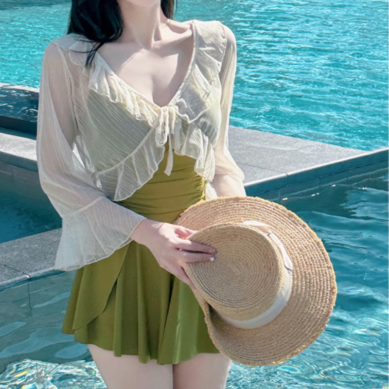 2025新款泳衣女温泉防晒专业运动长袖保守显瘦遮肚泡温泉游泳专用,运动/瑜伽/健身/球迷用品,女士泳裤,淘宝优惠券,粉丝福利购,淘宝优惠卷