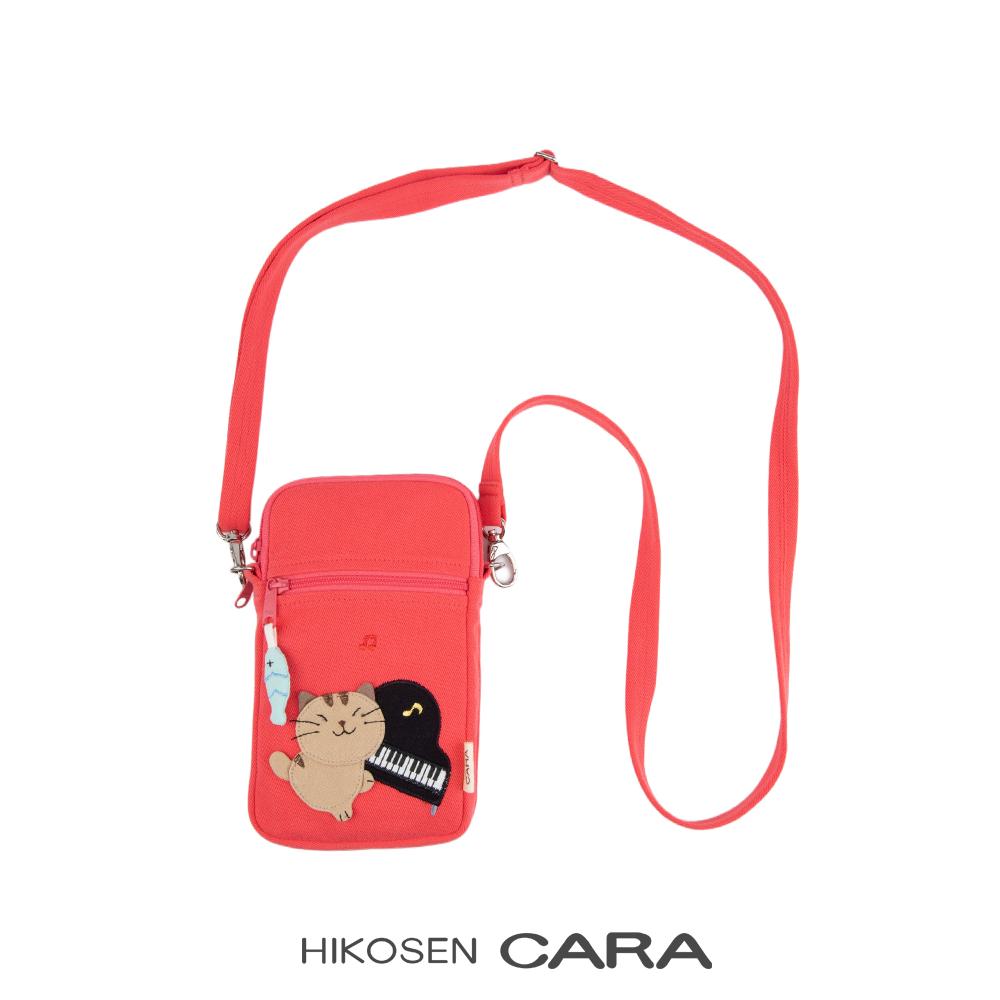 HIKOSEN CARA卡拉猫钢琴猫猫斜挎包马卡龙色系可爱日本棉女手机包