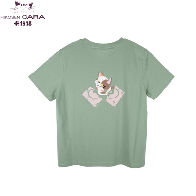 HIKOSEN CARA卡拉猫盲盒小猫咪短袖T恤夏季可爱猫咪纯棉女上衣