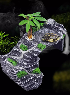 乌龟晒台爬台巴西龟缸鱼缸造景高水位躲避洞屋浮岛爬坡晒龟晒背台