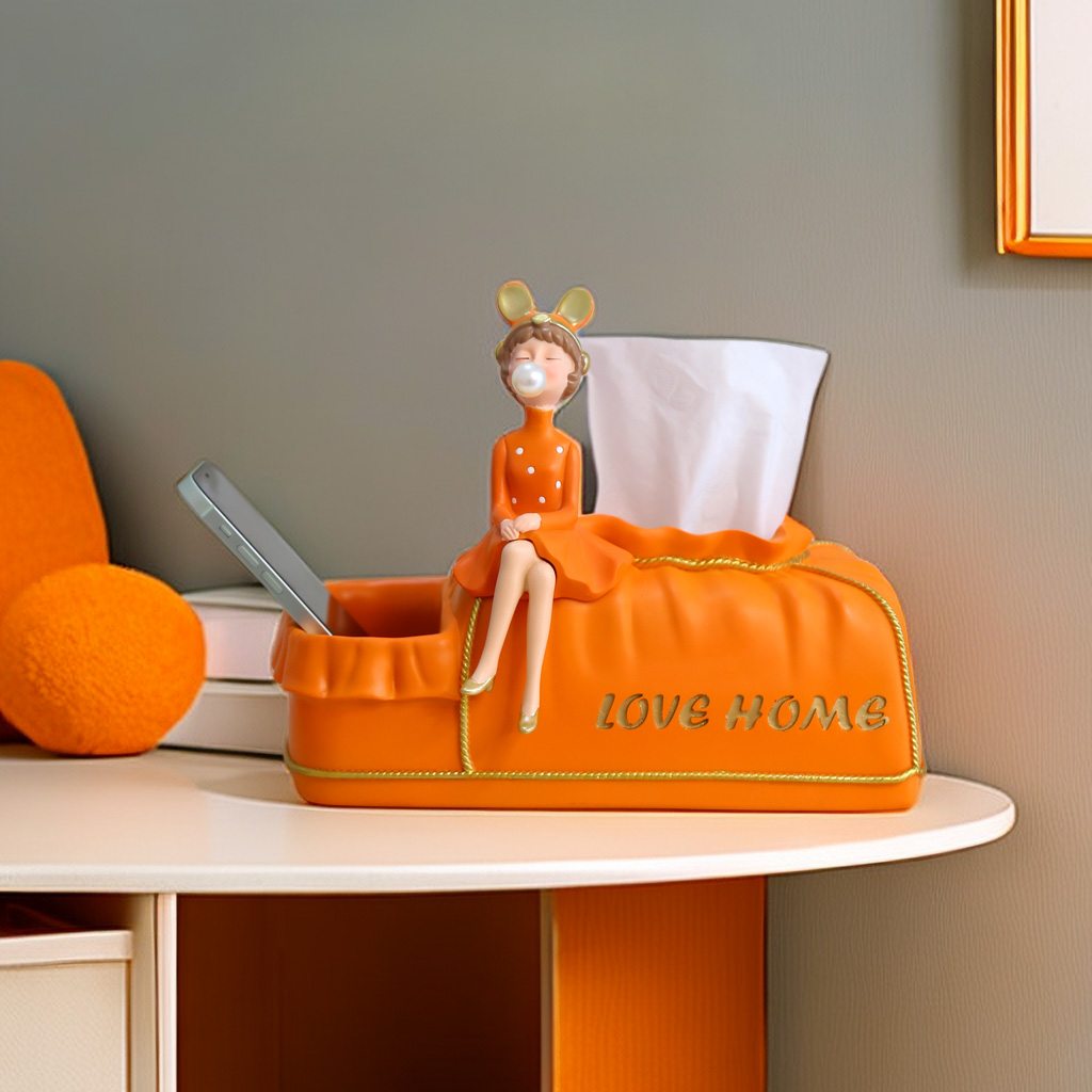 高档女孩泡泡纸巾盒摆件客厅