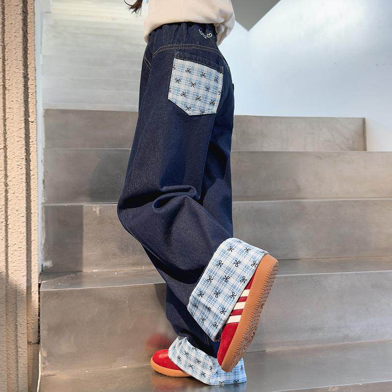 女童牛仔裤春秋2025新款儿童直筒裤子宽松女大童秋季阔腿裤初中生,童装/婴儿装/亲子装,儿童牛仔裤,淘宝优惠券,粉丝福利购,淘宝优惠卷