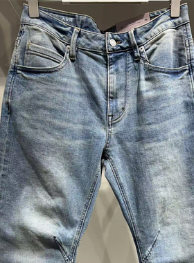 ABLE JEANS春季新款宽松直筒大V牛仔裤男801075-360