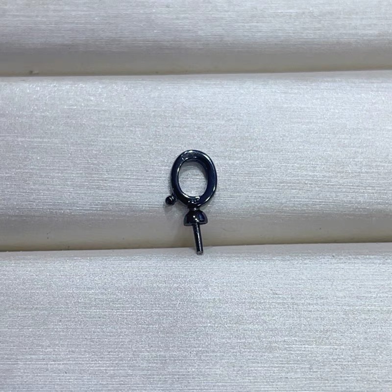 DIY配件S925纯银珍珠套链暗黑吊坠头耳环耳钉银托可拆卸银坠奶嘴