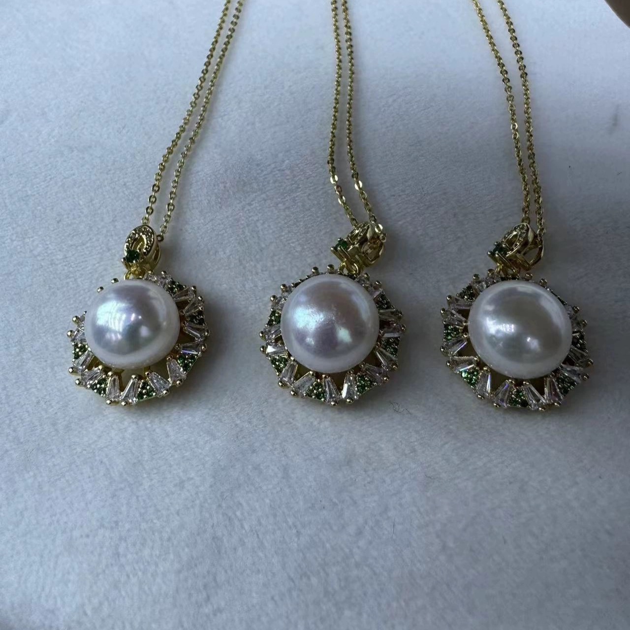 清库存捡漏天然淡水珍珠大吊坠成品耳钉耳环戒指14k注金925银简约