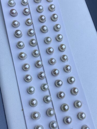 水之泪日本海水akoya珍珠散珠半孔裸珠6-7mm底部微切diy散珠单颗