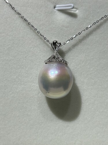 珍貅天然淡水爱迪生珍珠罕见17-18-19-20mm巨无霸大龙珠吊坠925银