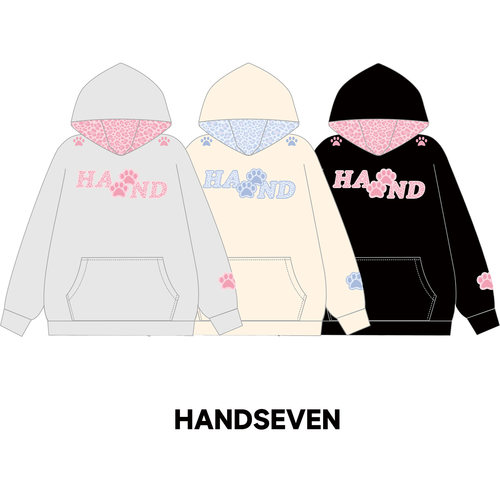 HANDSEVEN豹纹毛绒连帽卫衣