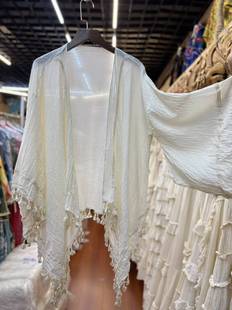 夏萨珑花香 防晒衣 泰国生态棉流苏外套波西米亚风纯棉仙女外搭衫