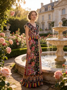 ｛艺术旅拍｝夏萨珑！富家千金丹麦重工手工钉珠刺绣摩洛哥仙女裙