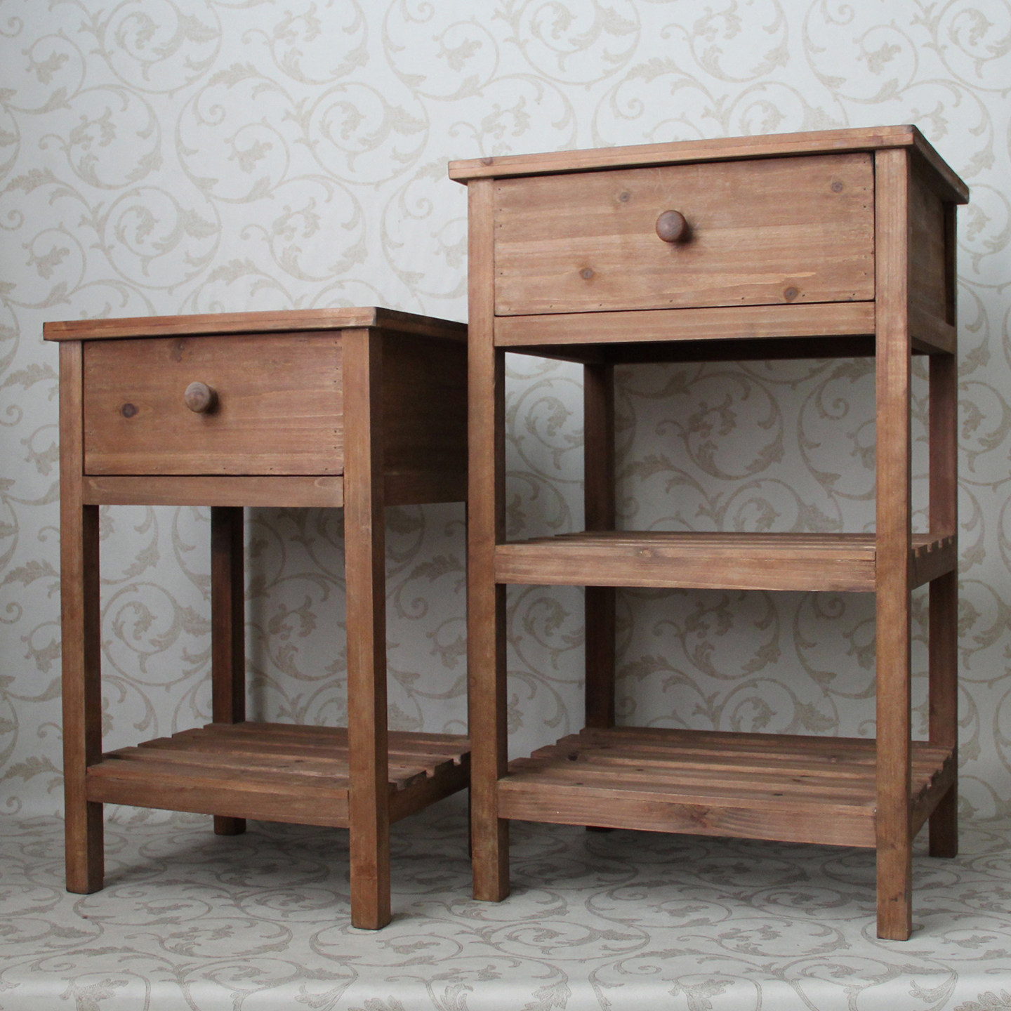 免安装乡村怀旧实木无漆双层大架子家居阳台装饰收纳复古置物花架