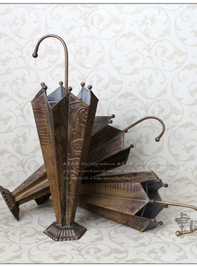 美式怀旧铁皮雨伞架伞桶创意手工铁艺花桶门店摆设装饰雨具收纳架