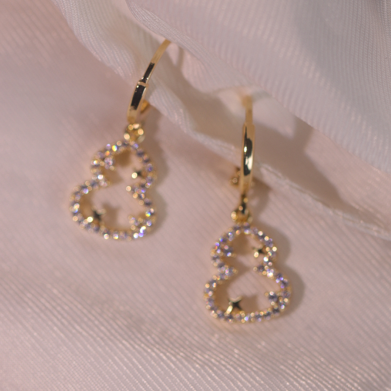 大米熊家镶钻葫芦耳环