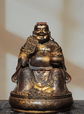 铜财神弥勒佛像摆件大肚佛菩萨笑佛家用客厅装饰供奉家居饰品礼品