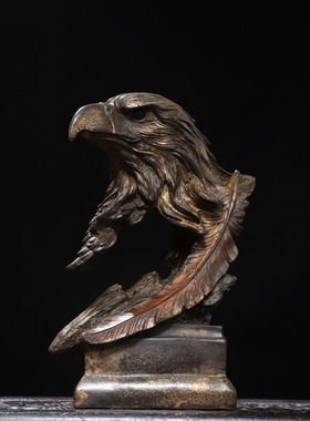 纯铜鹰首摆件大展宏图老鹰头现代创意工艺品家居客厅办公室装饰品