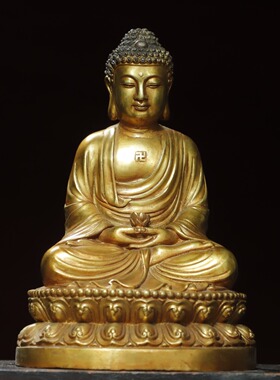 药师佛菩萨佛像纯黄铜大日如来佛祖释迦牟尼家居佛堂供奉装饰摆件