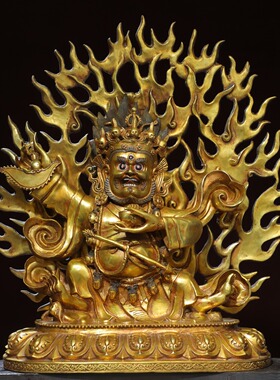 大黑天护法佛像藏传密宗尼泊尔纯铜器黑袍金刚手二臂玛哈嘎拉摆件