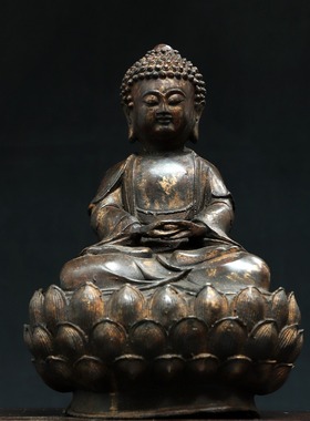 纯铜释迦牟尼佛像仿古做旧铜器家居用佛堂供佛供奉装饰品桌面摆件