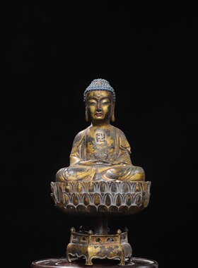 释迦摩尼分体佛像藏传密宗纯铜脱金家居佛堂供奉装饰复古桌面摆件