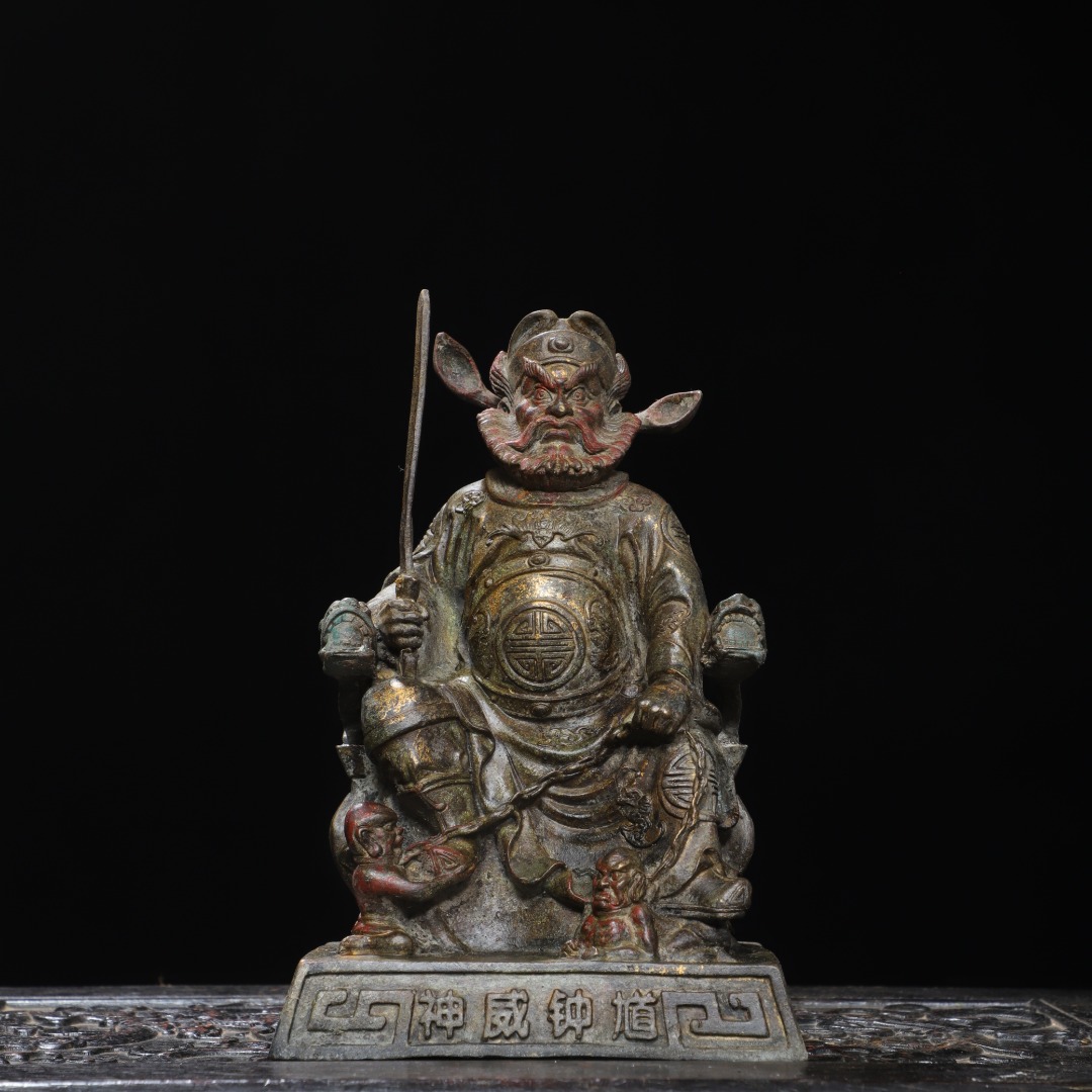 全铜钟馗魁摆件纯铜魁星点斗铜像家居用供奉装饰天师伏魔天官赐福