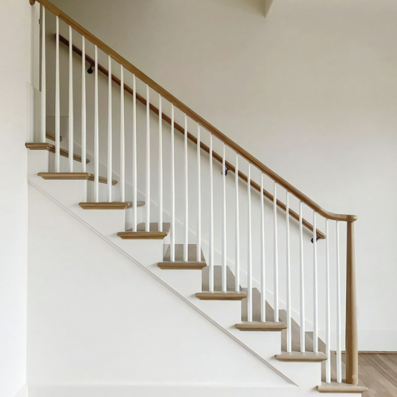 成都实木楼梯护栏定制家用楼梯现代简约风格阁楼别墅整体扶手踏步