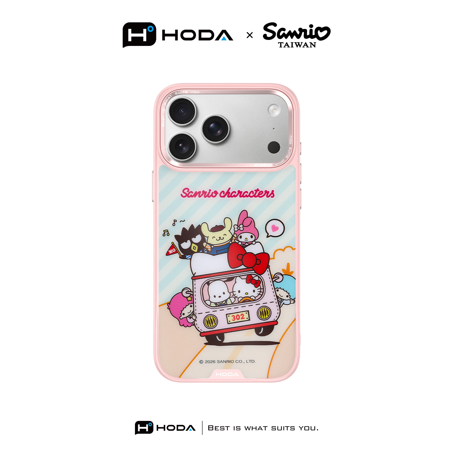 HODA好贴【三丽鸥-噗噗车出游】适用iphone17ProMax手机壳新款磁吸保护套苹果16Pro全包气囊防摔带相机按键15