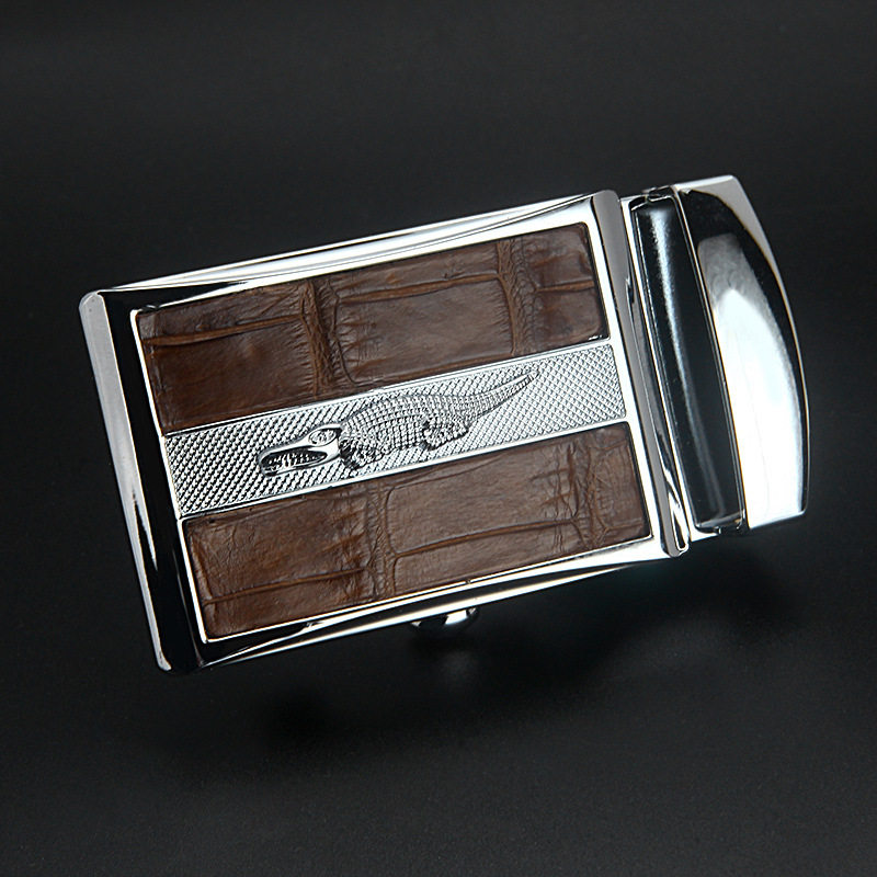 태국 악어 벨트 버클 헤드 3.8CM 슬롯리스 벨트 버클 남성용 바지 벨트 부드러운 이가없는 자동 버클 헤드