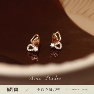 AMO浮生若梦温柔气质蝴蝶耳环女轻奢精致高级感耳钉小众设计耳饰