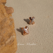 AMO闪钻交叉耳钉女日常通勤高级感耳环气质百搭小众轻奢耳饰