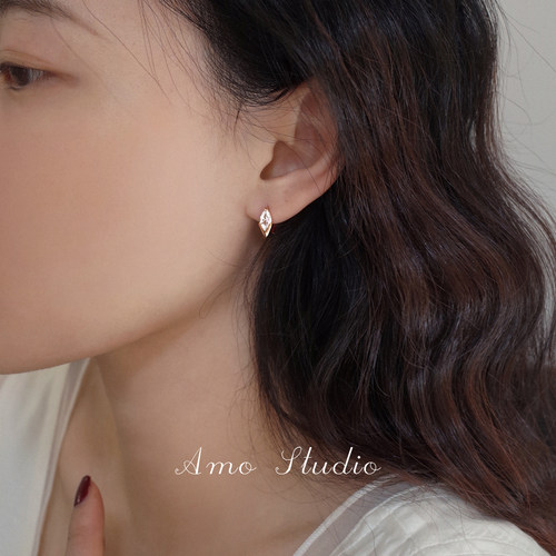 AMO马眼闪钻圈圈耳扣女简约百搭