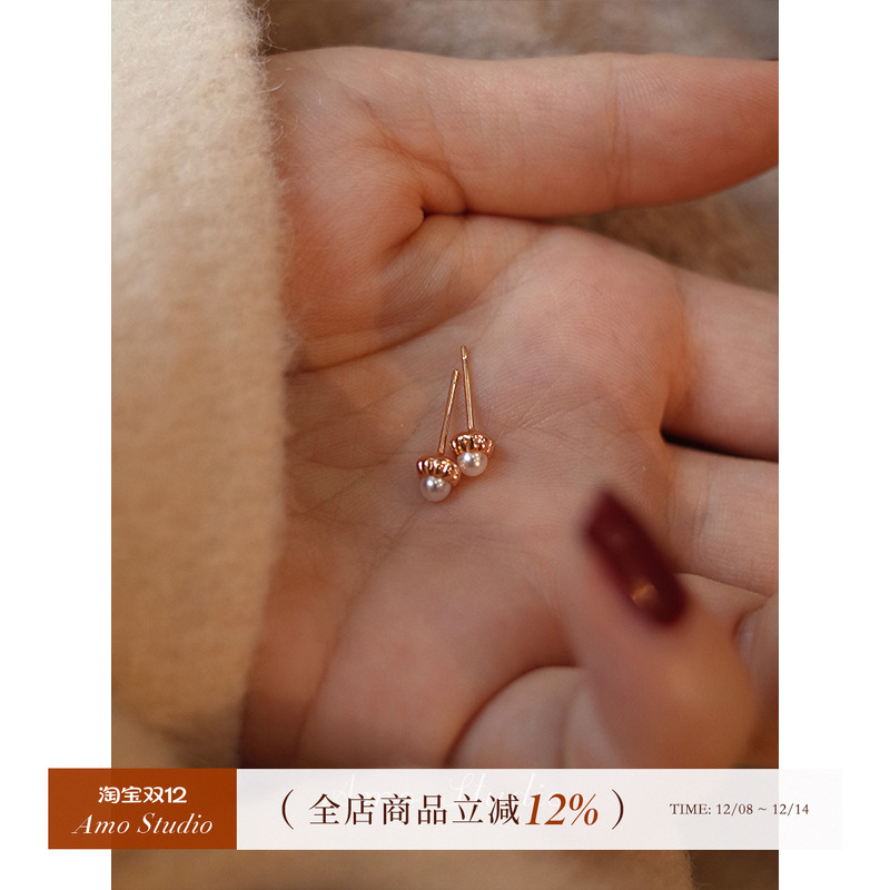 AMO珍珠耳钉女小巧简约百搭