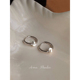 AMO觅光独特小众拉丝圆珠圆圈耳扣女简约百搭ins耳环个性 高级耳饰