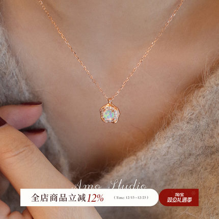 AMO莫奈花园 复古小众高级珠宝感毛衣链简约质感百搭叠戴项链女