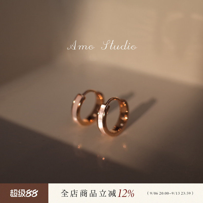 AMO简约贝壳耳环女小众设计ins图片