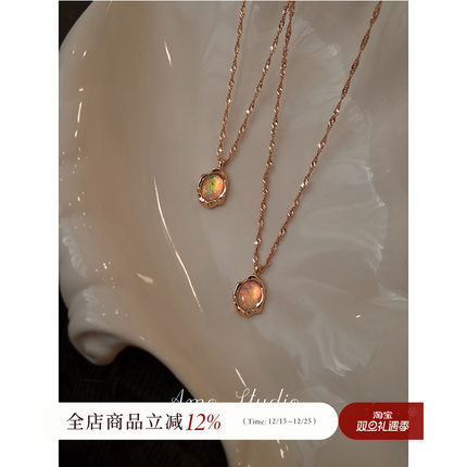 AMO白日梦 宫廷珠宝感项链纯银轻奢小众复古高级感锁骨链2025新秋