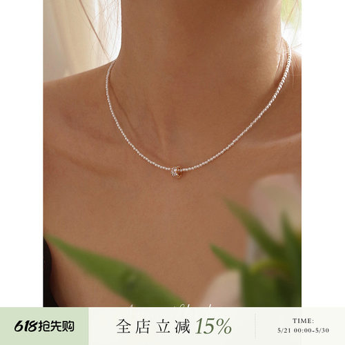 AMObaby人造珍珠项链女正圆迷你