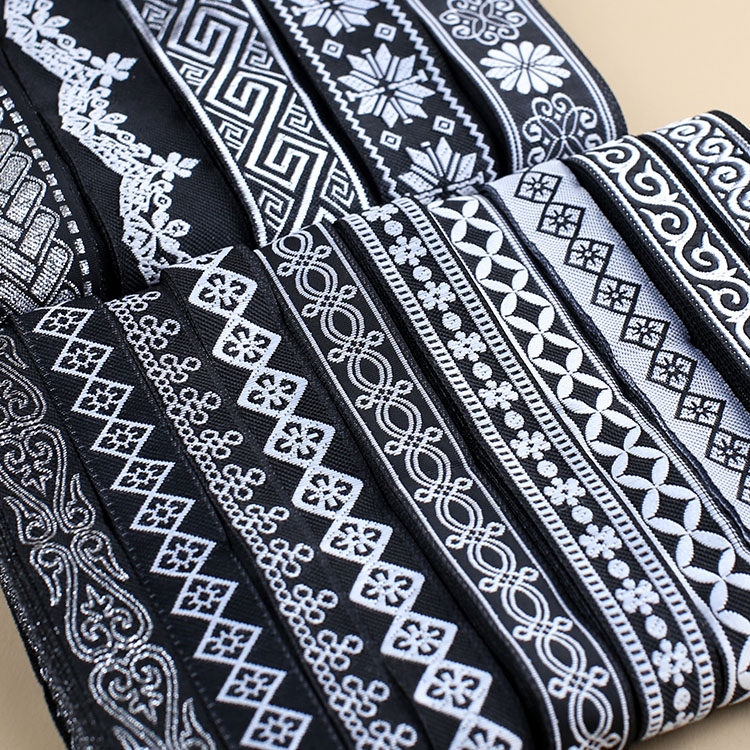 民族风刺绣提花织带黑白小香花边辅料衣服裙边手工窗帘家纺布艺,居家布艺,花边,淘宝优惠券,粉丝福利购,淘宝优惠卷