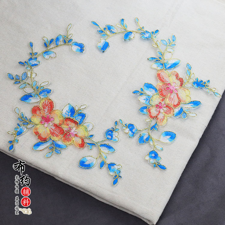 新品 服装辅料 古装礼服衣民族风刺绣布贴 古典补丁贴花 烫花