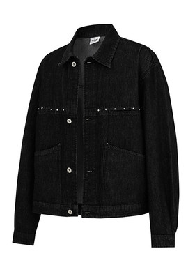 FORN3新款美式复古做旧铆钉高级设计夹克水洗情侣休闲翻领外套