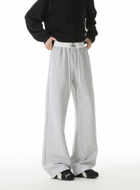 PUBIE重磅拼接腰头卫裤男秋季cleanfit垂感阔腿裤运动休闲运动裤