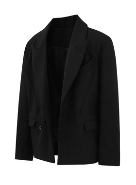 FORN3新款日系轻奢纯色休闲西服复古情侣轻奢高级修身西装外套