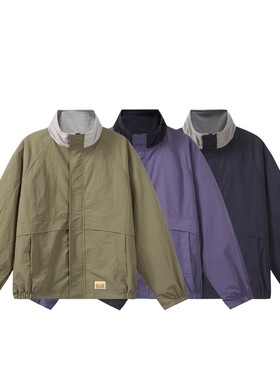 YANSANXIA立领夹克男女秋季新款宽松休闲百搭情侣简约外套上衣潮