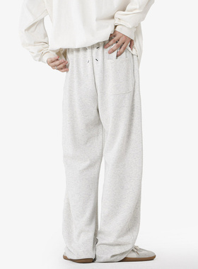 PUBIE重磅420g加绒加厚运动卫裤男女潮牌街头宽松直筒休闲长裤